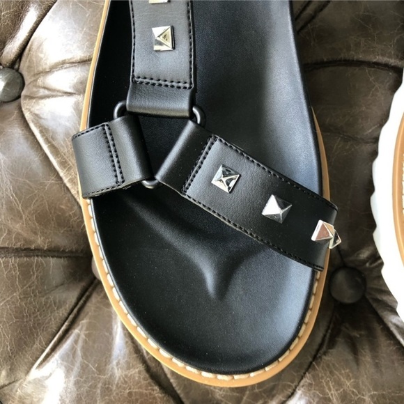 New Steven New York Womens Cady Studded Platform Sandals Black Size 9.5 straps - Picture 4 of 10